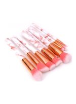 ⁦طقم فراشي مستحضرات تجميل مكون من 10 قطع أبيض/ ذهبي/ وردي⁩ - الصورة ⁦2⁩